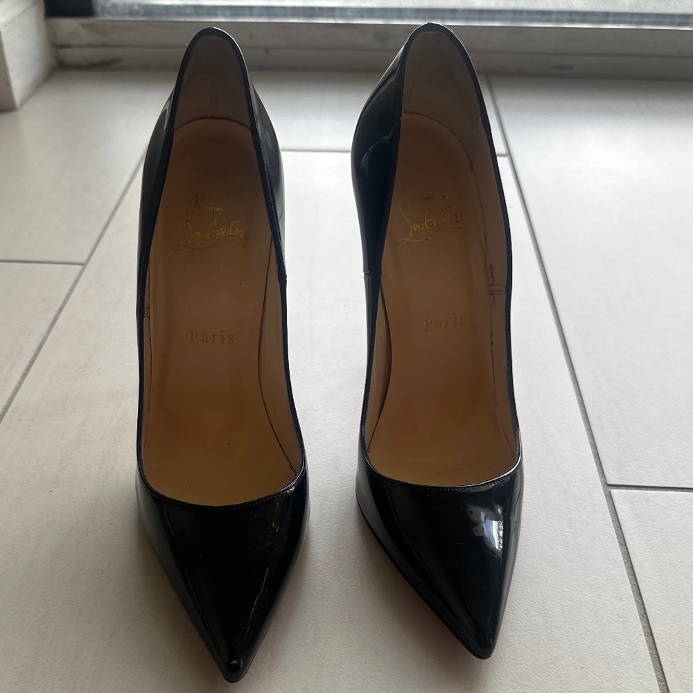 120mm patent leather Louboutin So Kate heels